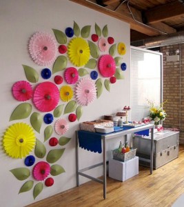 decoration-mur-rosace-en-papier-fleurs